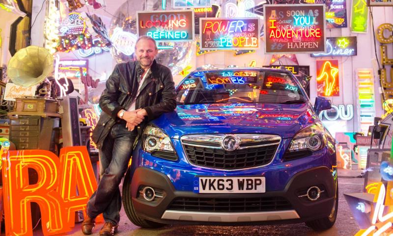 Neon artist Chris Bracey's Vauxhall Mokka celebration